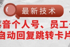 （11202期）【最新技术】抖音个人号、员工号自动回复跳转卡片，06月23日中创网VIP项目