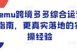 简单项目Temu跨境多多综合运营指南，更真实落地的实操经验便宜07月20日冒泡网VIP项目