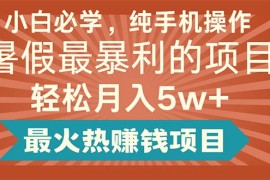 每天（11583期）小白必学，纯手机操作，暑假最暴利的项目轻松月入5w+最火热赚钱项目便宜07月12日中创网VIP项目