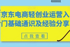 简单项目京东电商轻创业运营入门基础通识及经验分享便宜07月12日冒泡网VIP项目