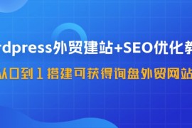 实战WordPress外贸建站+SEO优化教程，从0到1搭建可获得询盘外贸网站（57节课）便宜08月01日福缘网VIP项目