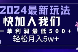 2024最新（12285期）三天赚1.6万！每单利润500+，轻松月入7万+小白有手就行08-24中创网