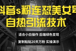 简单项目抖音s粉连怼美女号自热引流技术复制粘贴，20天万粉账号，无需实名制，矩阵操作【揭秘】便宜08月03日冒泡网VIP项目