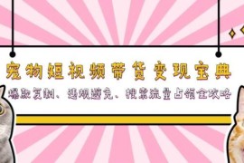 每日宠物短视频带货变现宝典：爆款复制、违规避免、搜索流量占领全攻略福缘网