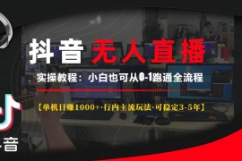 实战（13639期）抖音无人直播实操教程【单机日赚1000+行内主流玩法可稳定3-5年】小白也…12-11中创网