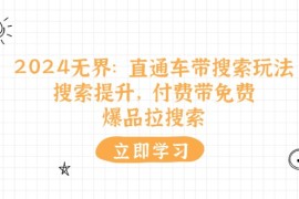 每日（11418期）2024无界：直通车 带搜索玩法，搜索提升，付费带免费，爆品拉搜索，07月04日中创网VIP项目