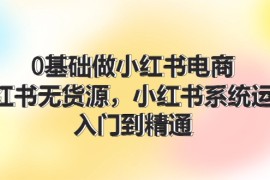 实战（11960期）0基础做小红书电商，小红书无货源，小红书系统运营，入门到精通(70节)便宜08月03日中创网VIP项目