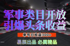 热门项目军事类目开放引爆头条收益，单号日入3张，新手也能轻松实现收益暴涨【揭秘】12-13冒泡网