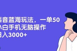 每日（13476期）抖音蓝海玩法，一单50，小白手机无脑操作，日入3000+11-26中创网