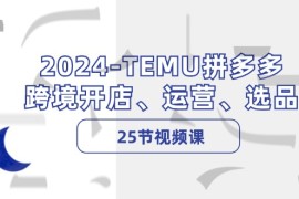 每日（12106期）2024-TEMU拼多多·跨境开店、运营、选品（25节视频课）便宜08月12日中创网VIP项目