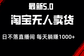 赚钱项目（12876期）最新淘宝无人卖货5.0，简单无脑，打造日不落直播间，日躺赚1000+中创网