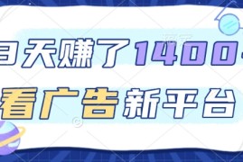 3天賺了1.4k，看广告新平台，单机一天50+，推广收益更高【揭秘】