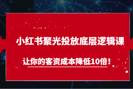 创业项目小红书聚光投放底层逻辑课，让你的客资成本降低10倍！11-21福缘网