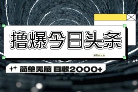 实战（11665期）撸爆今日头条简单无脑操作日收2000+便宜07月17日中创网VIP项目