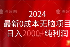 最新项目（11444期）2024最新0成本无脑项目，日入2000+纯利润便宜07月05日中创网VIP项目