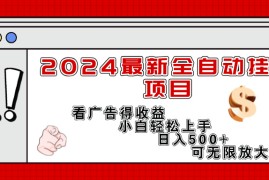 2024最新（11772期）2024最新全自动挂机项目，看广告得收益小白轻松上手，日入300+可无限放大便宜07月24日中创网VIP项目