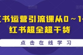 赚钱项目小红书运营引流课从0～1-小红书超全超干货冒泡网