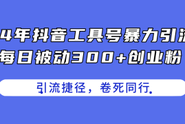 最新项目（11354期）24年抖音工具号暴力引流，每日被动300+创业粉，创业粉捷径，卷死同行，07月01日中创网VIP项目