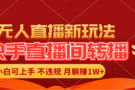 最新项目（11775期）快手直播间转播玩法简单躺赚，真正的全无人直播，小白轻松上手月入1W+便宜07月24日中创网VIP项目