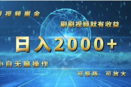 最新项目（12347期）短视频掘金，刷刷视频就有收益.小白无脑操作，日入2000+08-27中创网