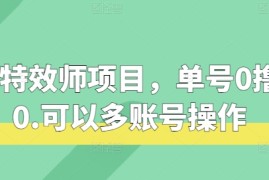 实战快手特效师项目，单号0撸140，可以多账号操作【揭秘】12-13冒泡网