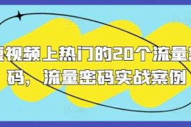 实战短视频上热门的20个流量密码，流量密码实战案例11-27冒泡网