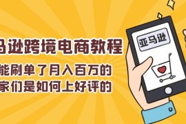 简单项目（11455期）不能s单了月入百万的卖家们是如何上好评的，亚马逊跨境电商教程便宜07月06日中创网VIP项目