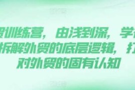 外贸训练营，13年外贸实践经验由浅到深，拆解外贸的底层逻辑连抖音号运营