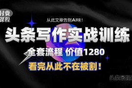 热门项目11月最新头条1280付费课程，手把手教你日入300+ 教你写一篇没有“AI味的文章”，附赠独家指令【揭秘】冒泡网