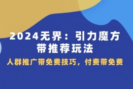 赚钱项目（11567期）2024无界：引力魔方-带推荐玩法，人群推广带免费技巧，付费带免费便宜07月12日中创网VIP项目