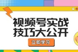 视频号实战技巧，选题拍摄、运营推广、直播带货一站式学习对比抖音号运营