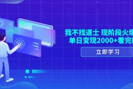 简单项目（13633期）我不找道士，现阶段火爆赛道，单日变现2000+看完就会12-11中创网