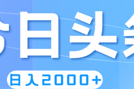 2024最新（11522期）撸爆今日头条，简单无脑，日入2000+便宜07月09日中创网VIP项目