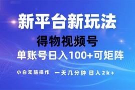 每日（11550期）2024年短视频得物平台玩法，在去重软件的加持下爆款视频，轻松月入过万便宜07月11日中创网VIP项目