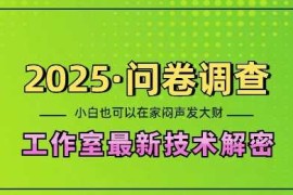 热门项目2025问卷调查最新工作室技术解密：一个人在家也可以闷声发大财，小白一天2张，可矩阵放大【揭秘】12-20冒泡网