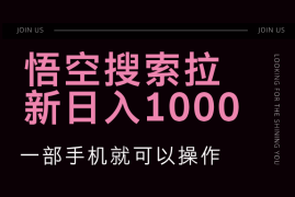 实战（12717期）悟空搜索类拉新蓝海项目一部手机就可以操作教程非常详细09-24中创网