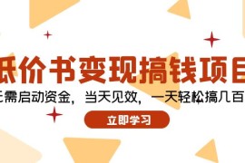 简单项目（12134期）低价书变现搞钱项目：无需启动资金，当天见效，一天轻松搞几百块08-14中创网