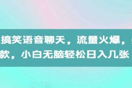 实战AI生成搞笑语音聊天，流量火爆，条条爆款，小白无脑轻松日入几张【揭秘】11-16冒泡网