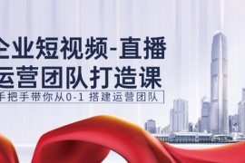 每日企业短视频直播运营团队打造课，手把手带你从0-1搭建运营团队（15节），07月02日福缘网VIP项目