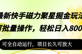 最新项目（12468期）最新快手磁力聚星掘金玩法，可批量操作，轻松日入800+，可全自动运行，&#8230;09-05中创网