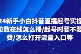 热门项目2024新手小白抖音直播起号实操，个位数在线怎么播/起号时要不要付费/怎么打开流量入口等，07月04日冒泡网VIP项目