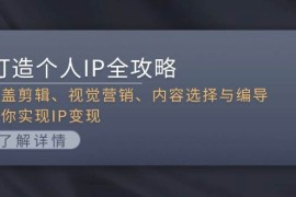 2024最新（13368期）打造个人IP全攻略：涵盖剪辑、视觉营销、内容选择与编导，助你实现IP变现11-18中创网