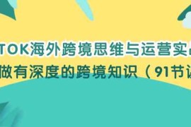 热门项目TIKTOK海外跨境思维与运营实战课，只做有深度的跨境知识（91节课）便宜08月07日福缘网VIP项目