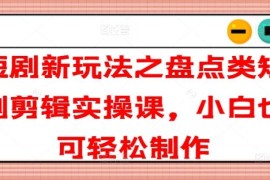 实战短剧新玩法之盘点类短剧剪辑实操课，小白也可轻松制作便宜07月15日冒泡网VIP项目