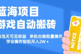 （11265期）【蓝海项目】游戏自动搬砖 小白当天可见收益 单机也能批量操作 学会操&#8230;，06月25日中创网VIP项目