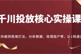 实战千川投放核心实操课，教你做到思维打法、分析数据、倍增投产等，0-1快速进步08-28福缘网