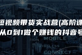 短视频带货实战营(高阶课)，从0到1做个赚钱的抖音号（17节课），06月25日福缘网VIP项目