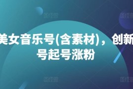 创业项目抖音美女音乐号(含素材)，创新美女号起号涨粉10-03冒泡网