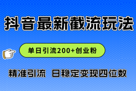 热门项目（12197期）2024年抖音评论区最新截流玩法，日引200+创业粉，日稳定变现四位数实操&#8230;08-17中创网