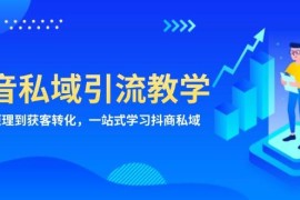 每日（13418期）抖音私域引流教学：从项目原理到获客转化，一站式学习抖商私域11-22中创网